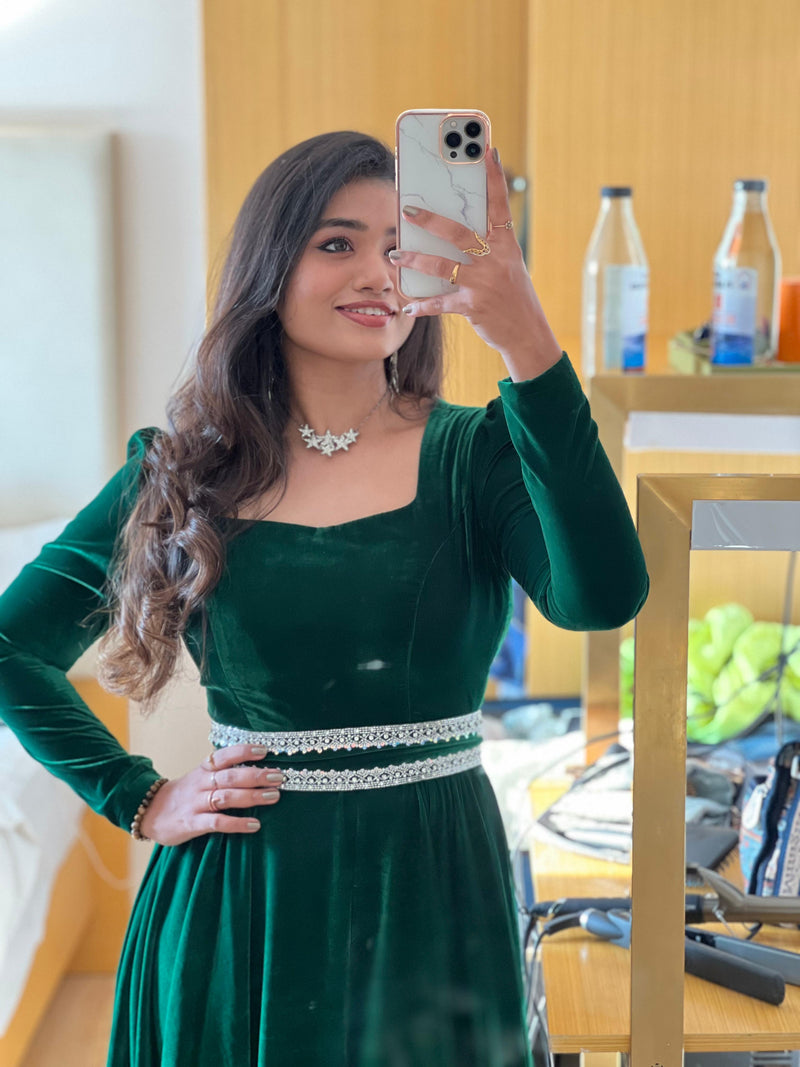 Maanvi | Party Wear Gown for Women in Velvet Finish
