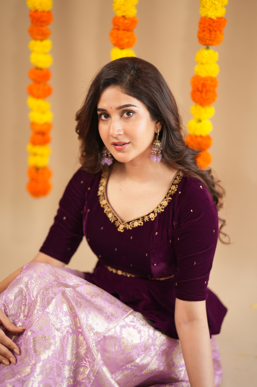 Theja collection - Designer peplum top and skirt set