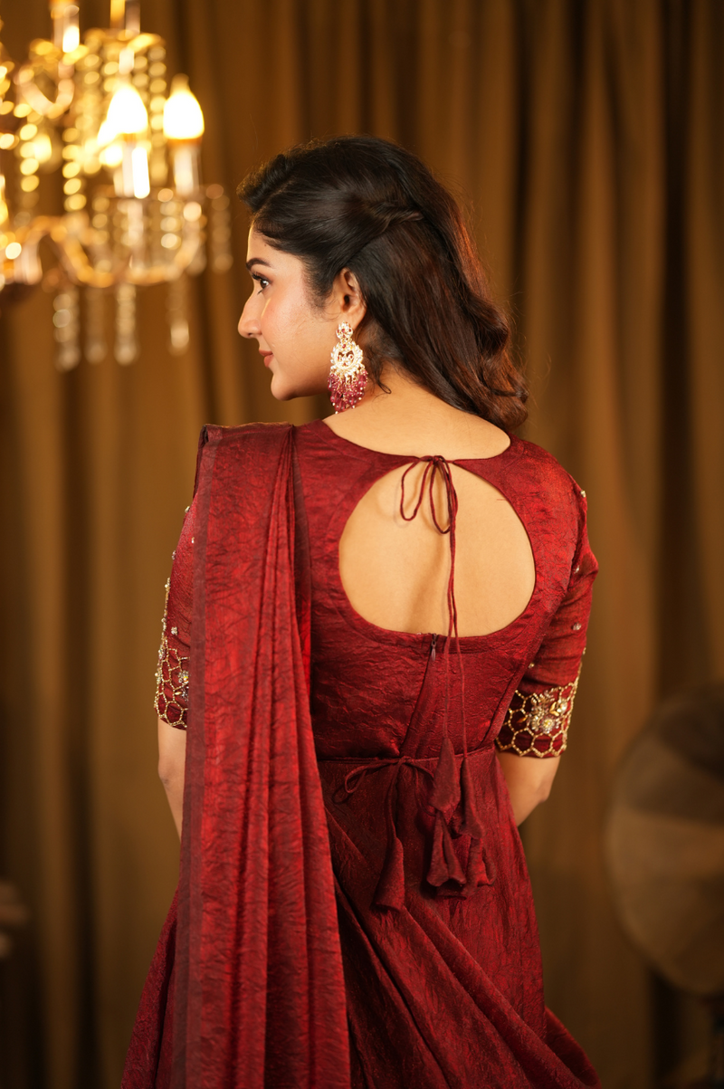 Prema designer drape Anarkali!