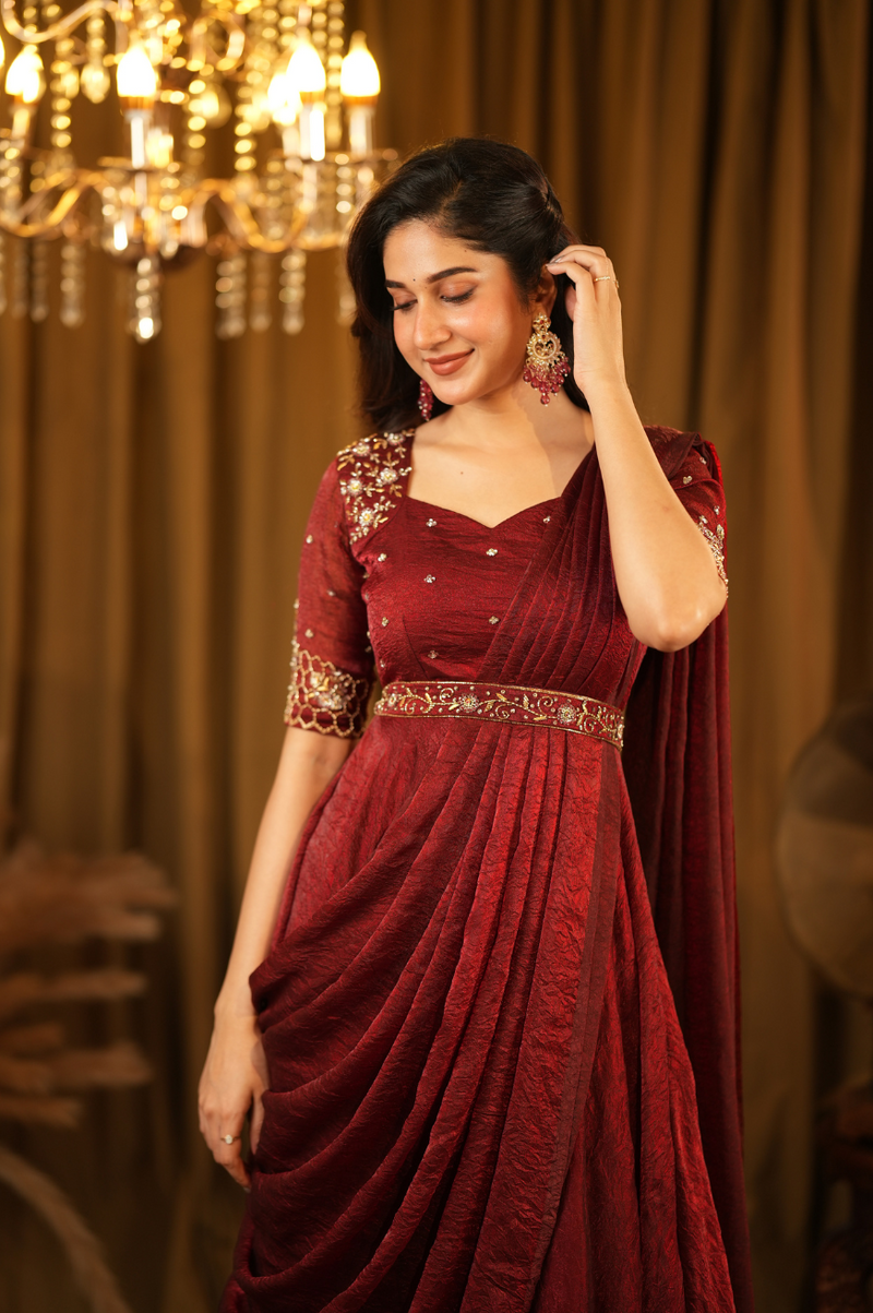 Prema designer drape Anarkali!