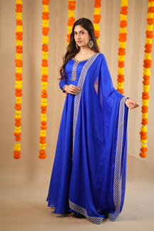 Nidhi collection - Designer Anarkali with Embroidered Yoke
