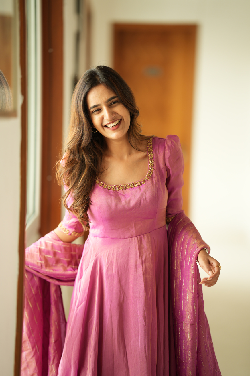 Shalu - Zari tissue Anarkali with Dupatta