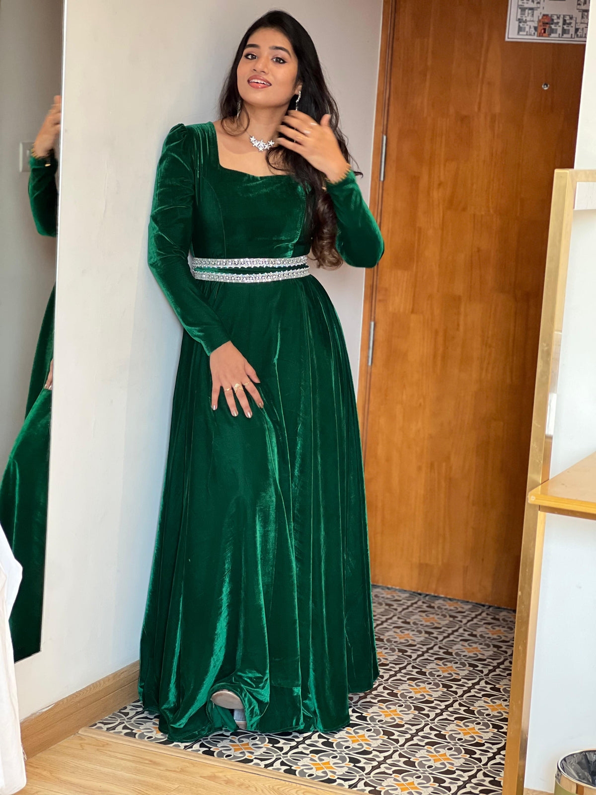 Maanvi | Party Wear Gown for Women in Velvet Finish