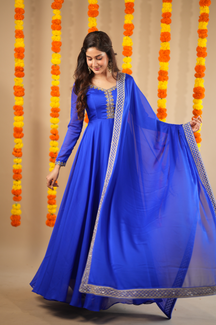 Nidhi collection - Designer Anarkali with Embroidered Yoke