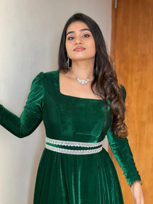 Maanvi | Party Wear Gown for Women in Velvet Finish