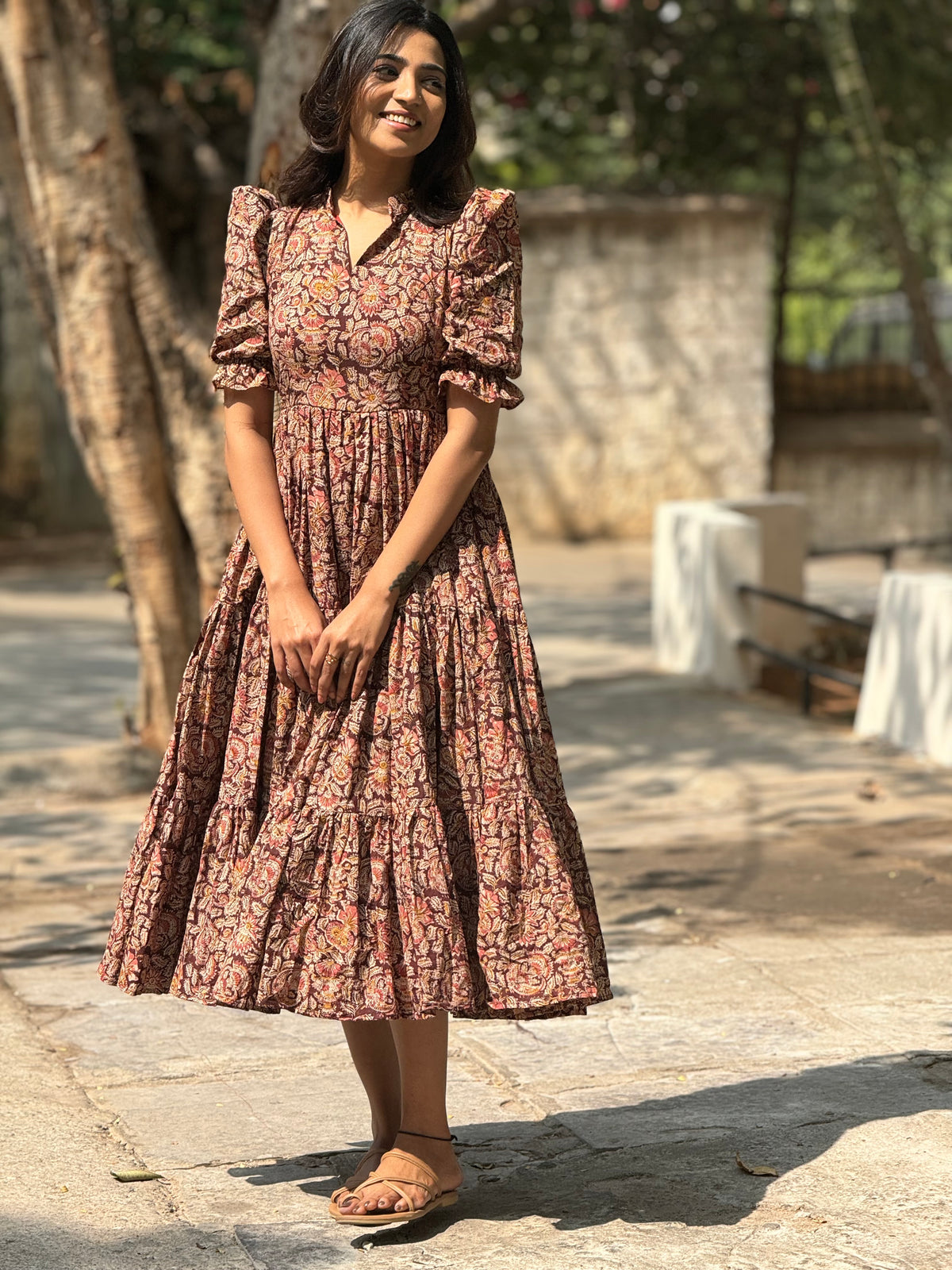 Shruthi Comfort Gown – Pure Kalamkari Cotton | Summer Casual Wear