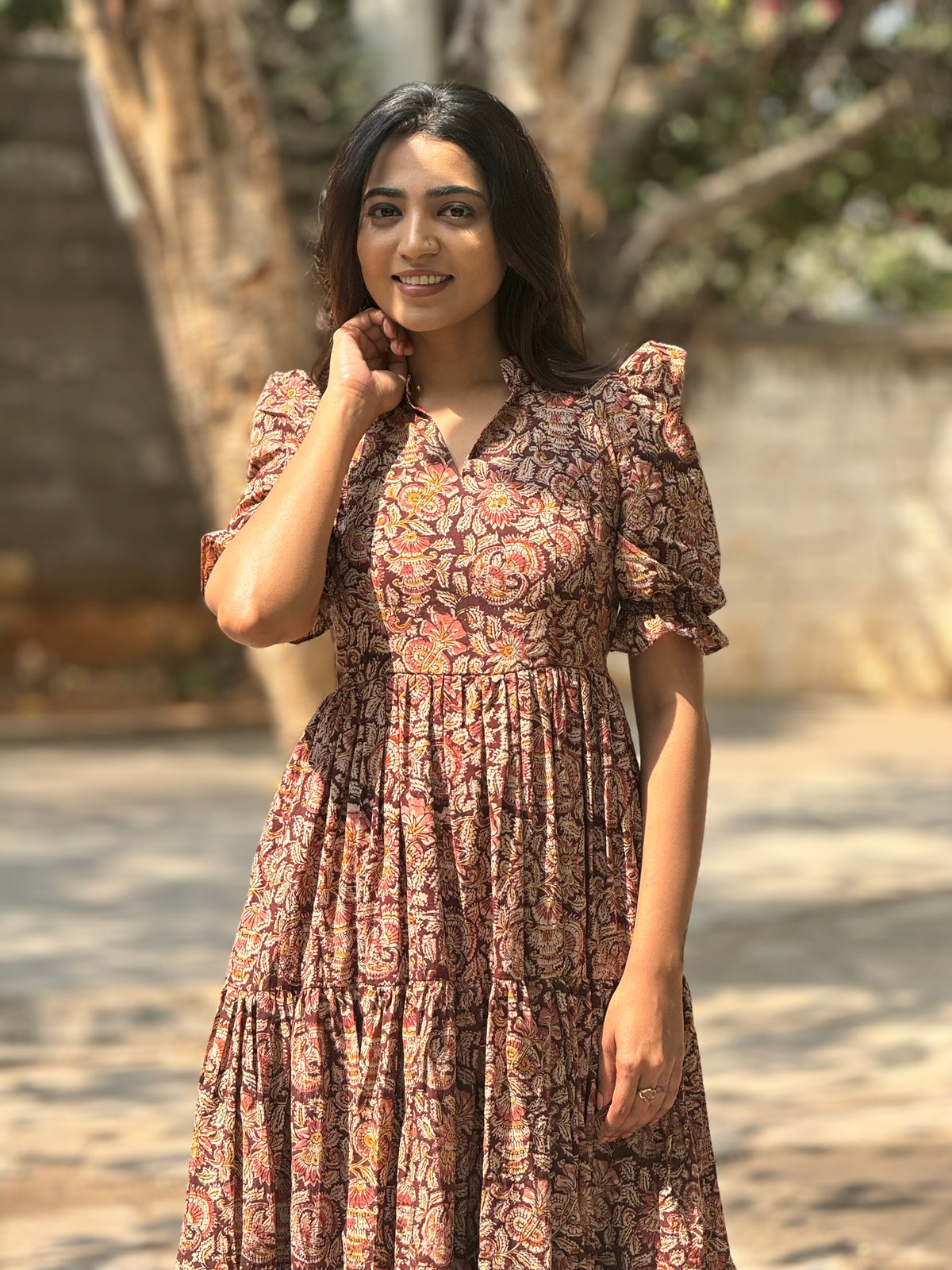 Shruthi Comfort Gown – Pure Kalamkari Cotton | Summer Casual Wear