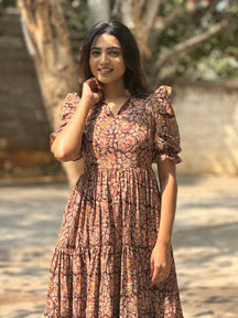 Shruthi Comfort Gown – Pure Kalamkari Cotton | Summer Casual Wear