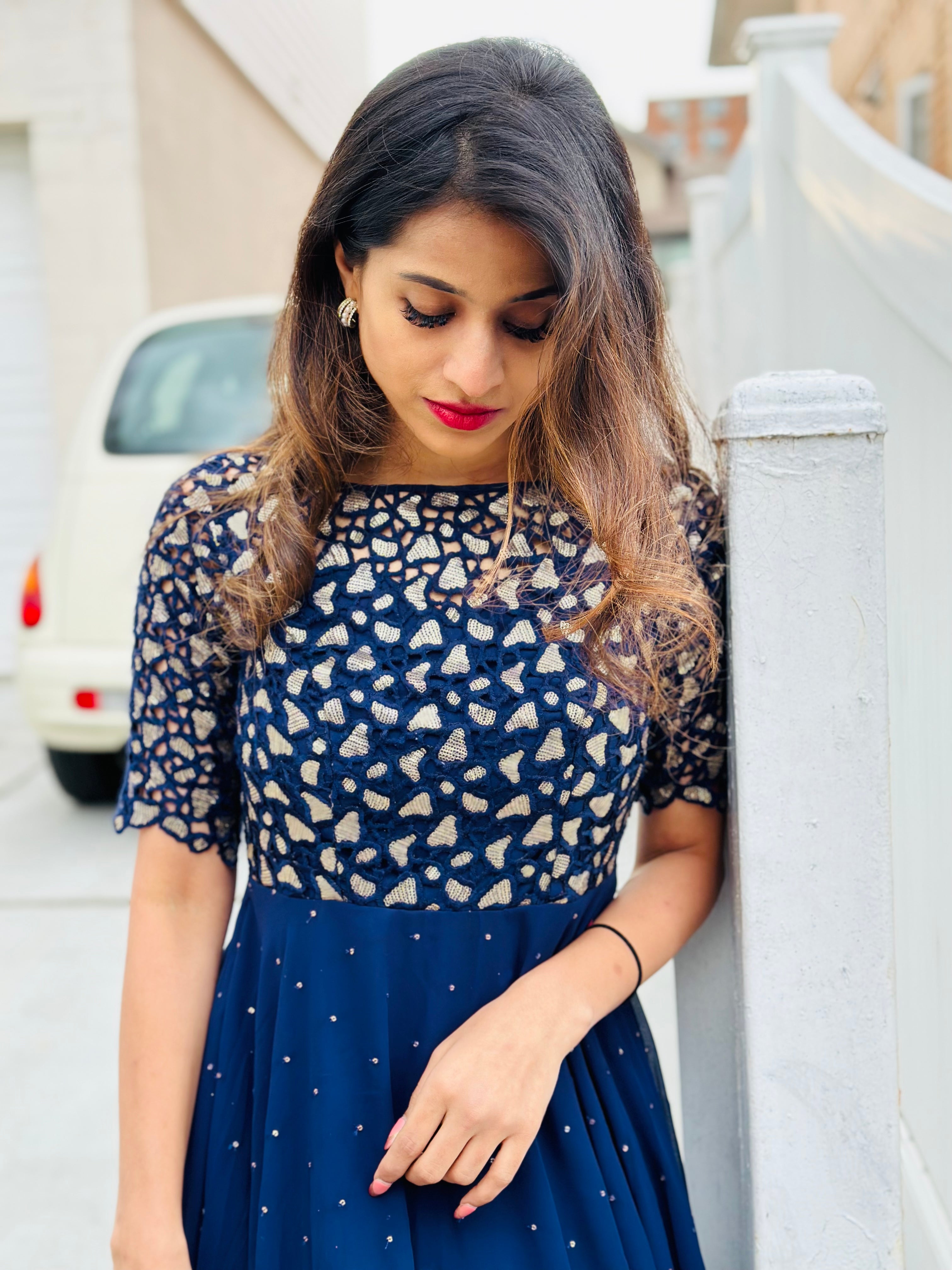 Oviya – Blue Sequins Anarkali | Party & Traditional Wear