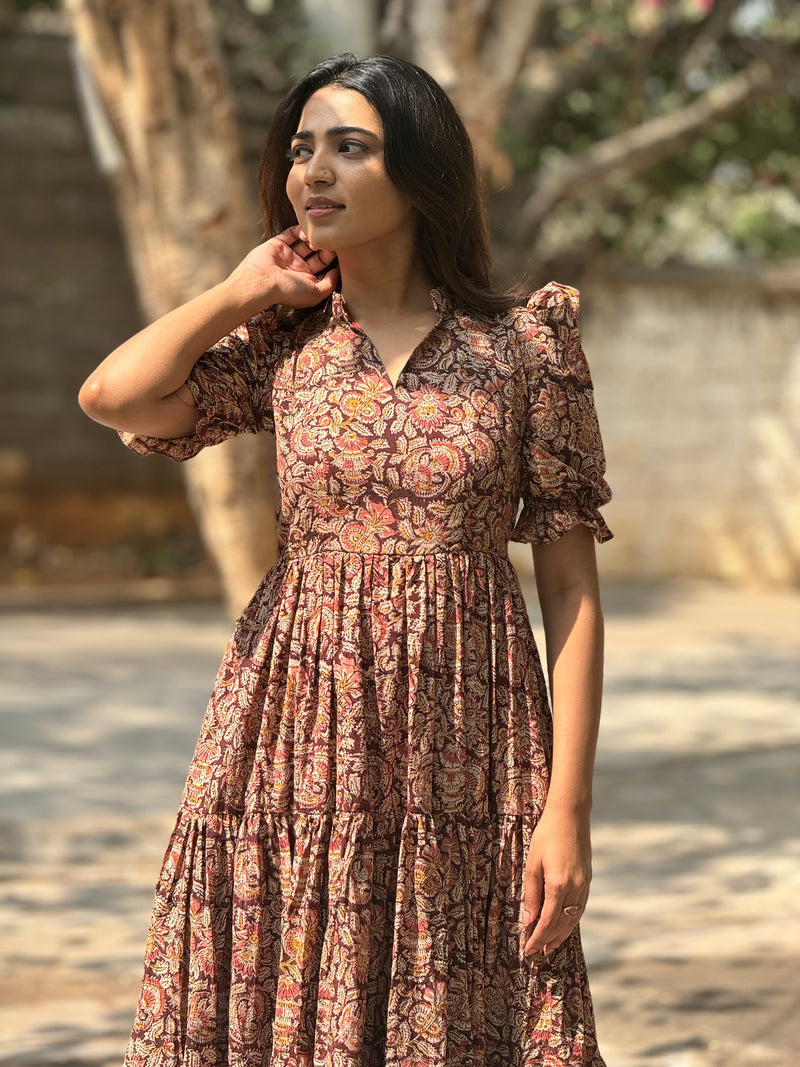 Shruthi Comfort Gown – Pure Kalamkari Cotton | Summer Casual Wear