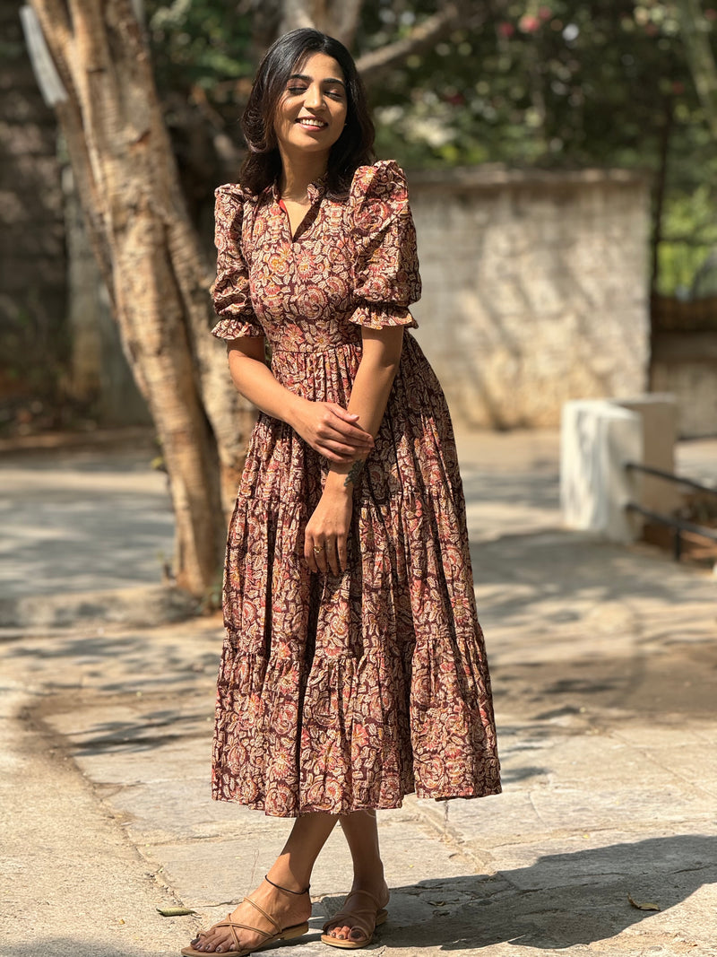Shruthi Comfort Gown – Pure Kalamkari Cotton | Summer Casual Wear