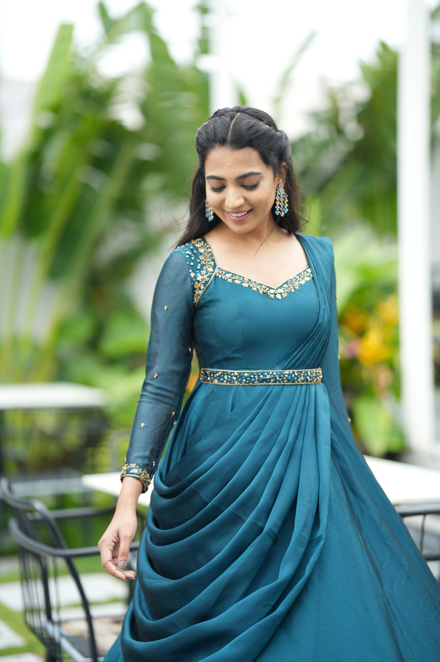 Roshini Collection
Premium Designer hand worked Drape Anarkali