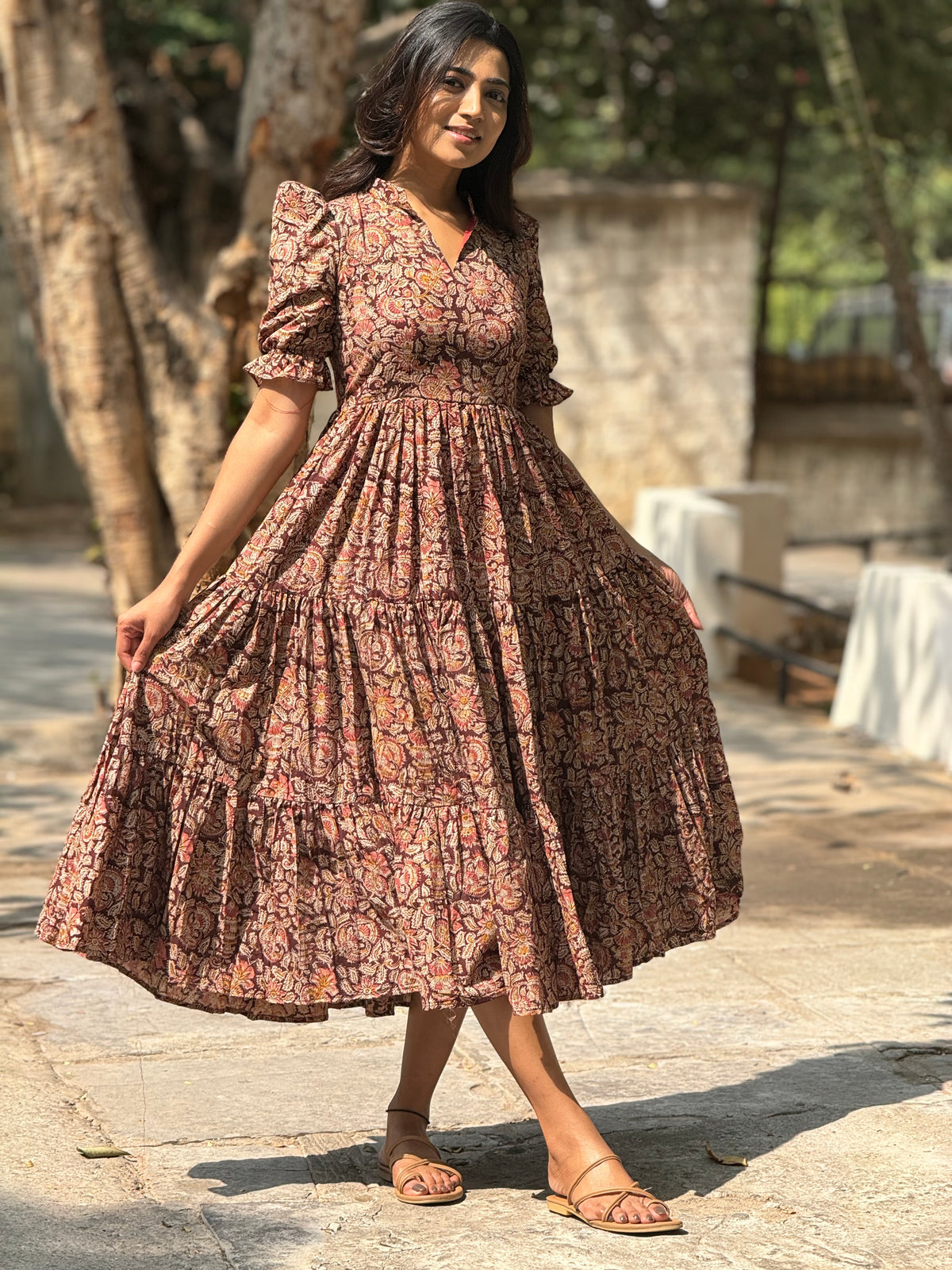 Shruthi Comfort Gown – Pure Kalamkari Cotton | Summer Casual Wear