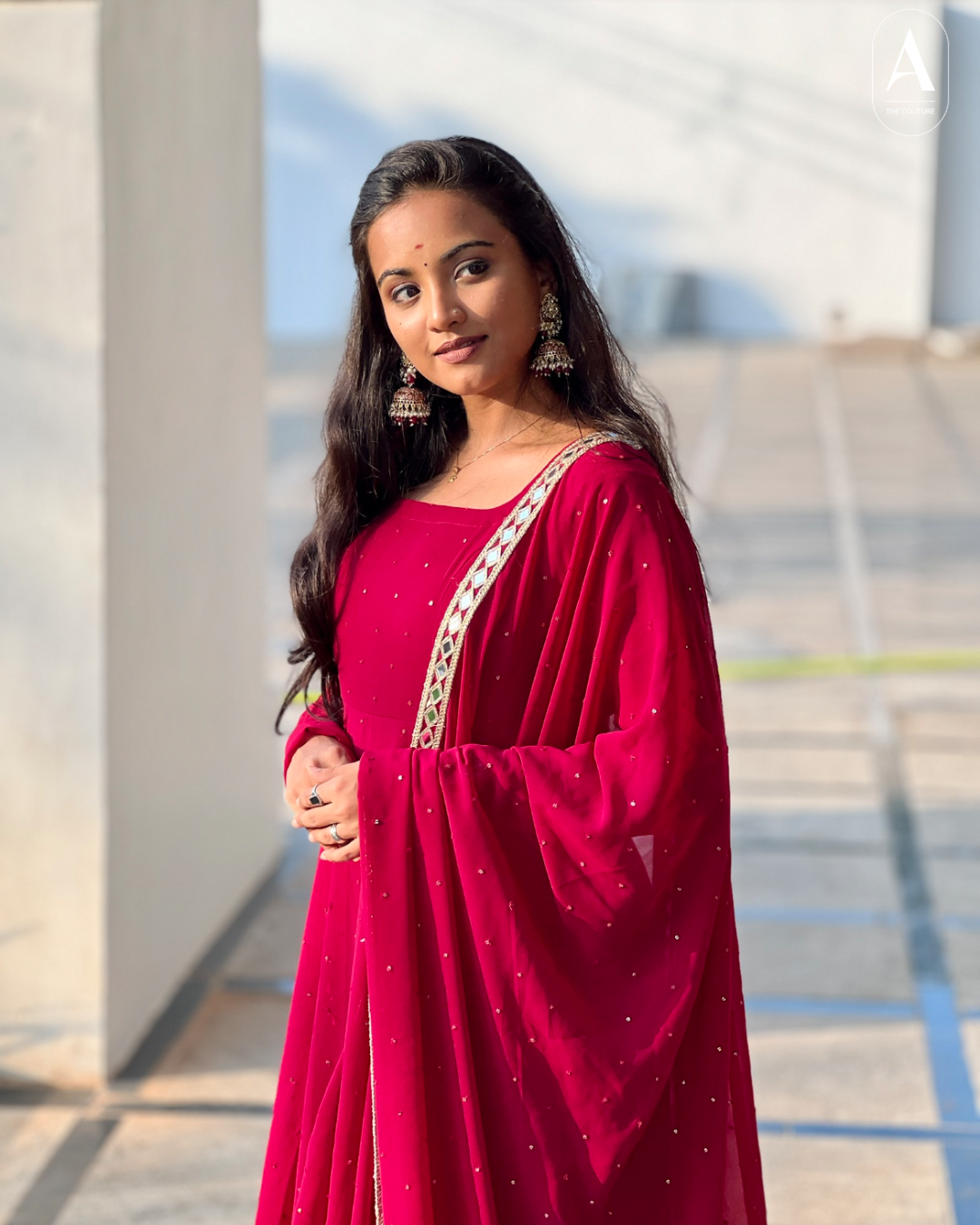Sindhu- Rani pink Georgette Anarkali