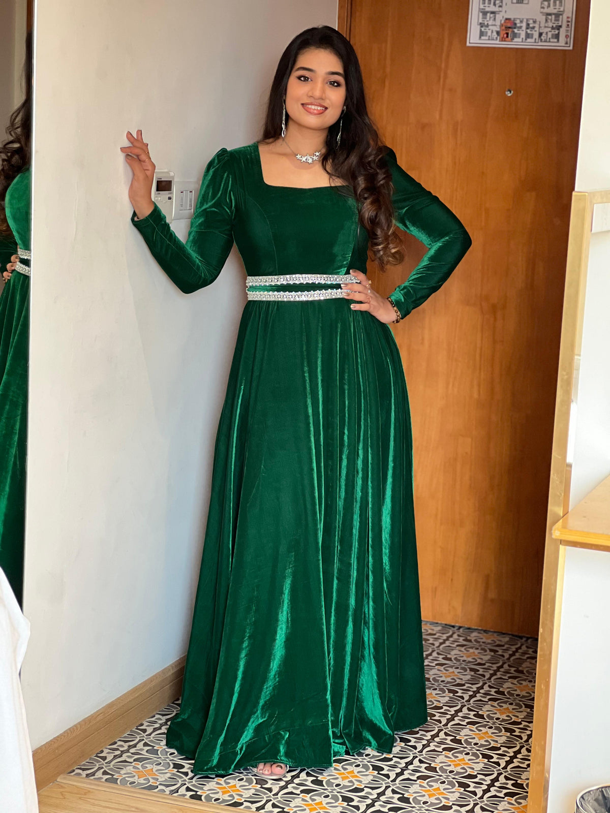 Maanvi | Party Wear Gown for Women in Velvet Finish