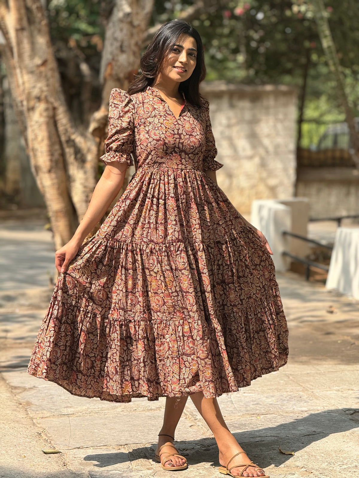 Shruthi Comfort Gown – Pure Kalamkari Cotton | Summer Casual Wear