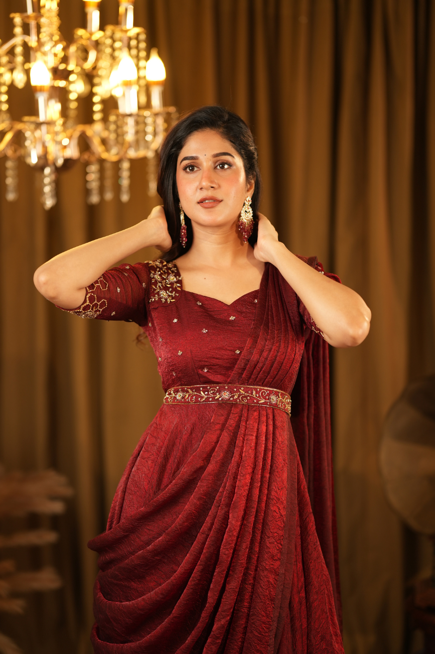 Prema designer drape Anarkali!