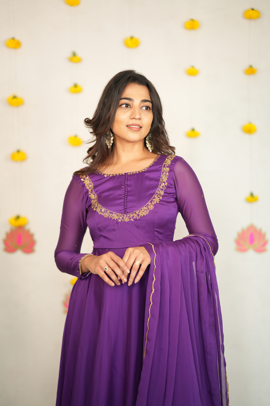 Radha - Violet Premium Anarkali