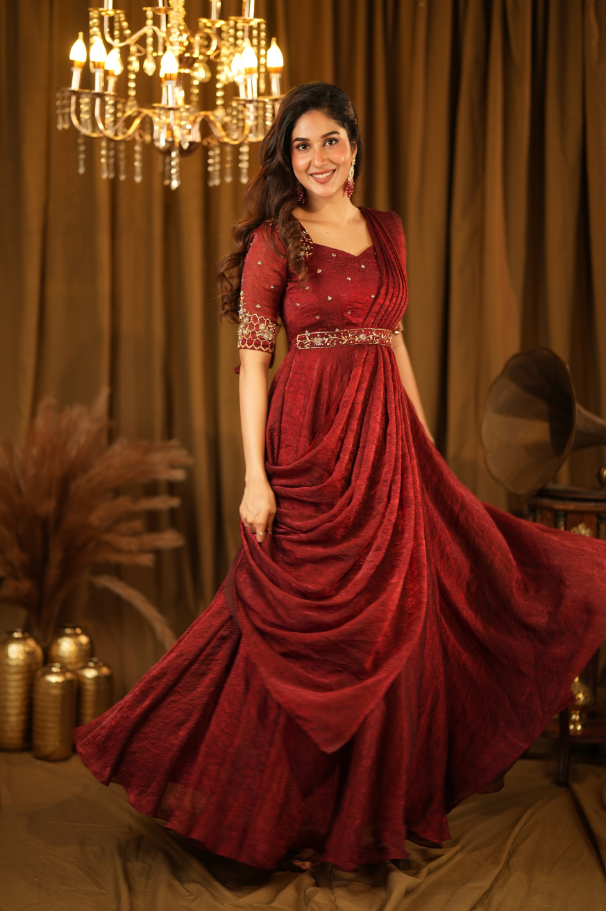 Prema designer drape Anarkali!
