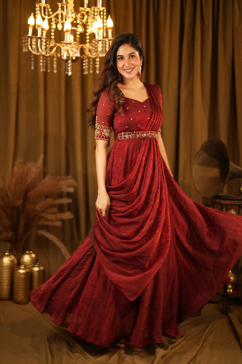 Prema designer drape Anarkali!