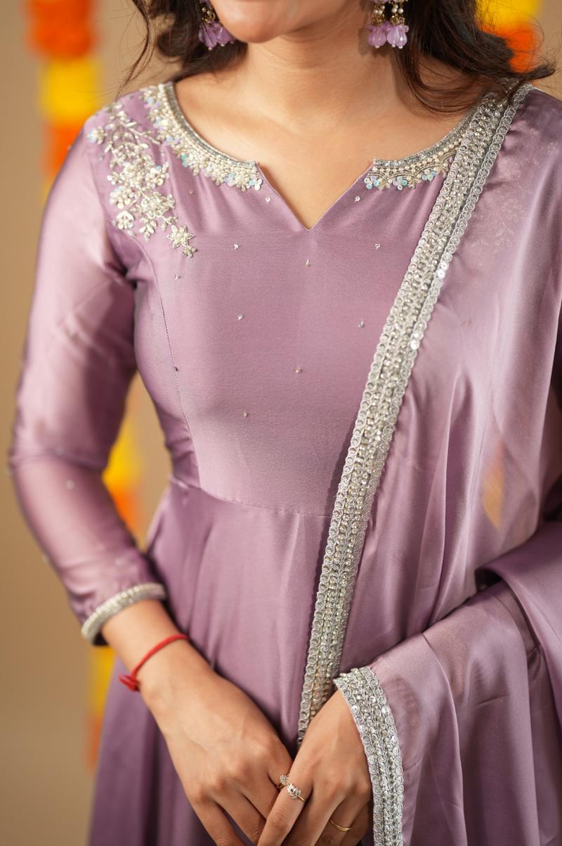 Olviya collection Premium Hand-worked Pastel Anarkali