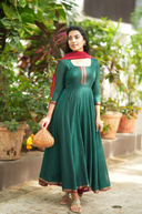 Avani collection Pure cotton temple Anarkali