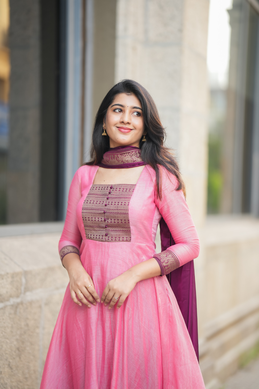 Menaka Series 2 collection Pure cotton temple Anarkali