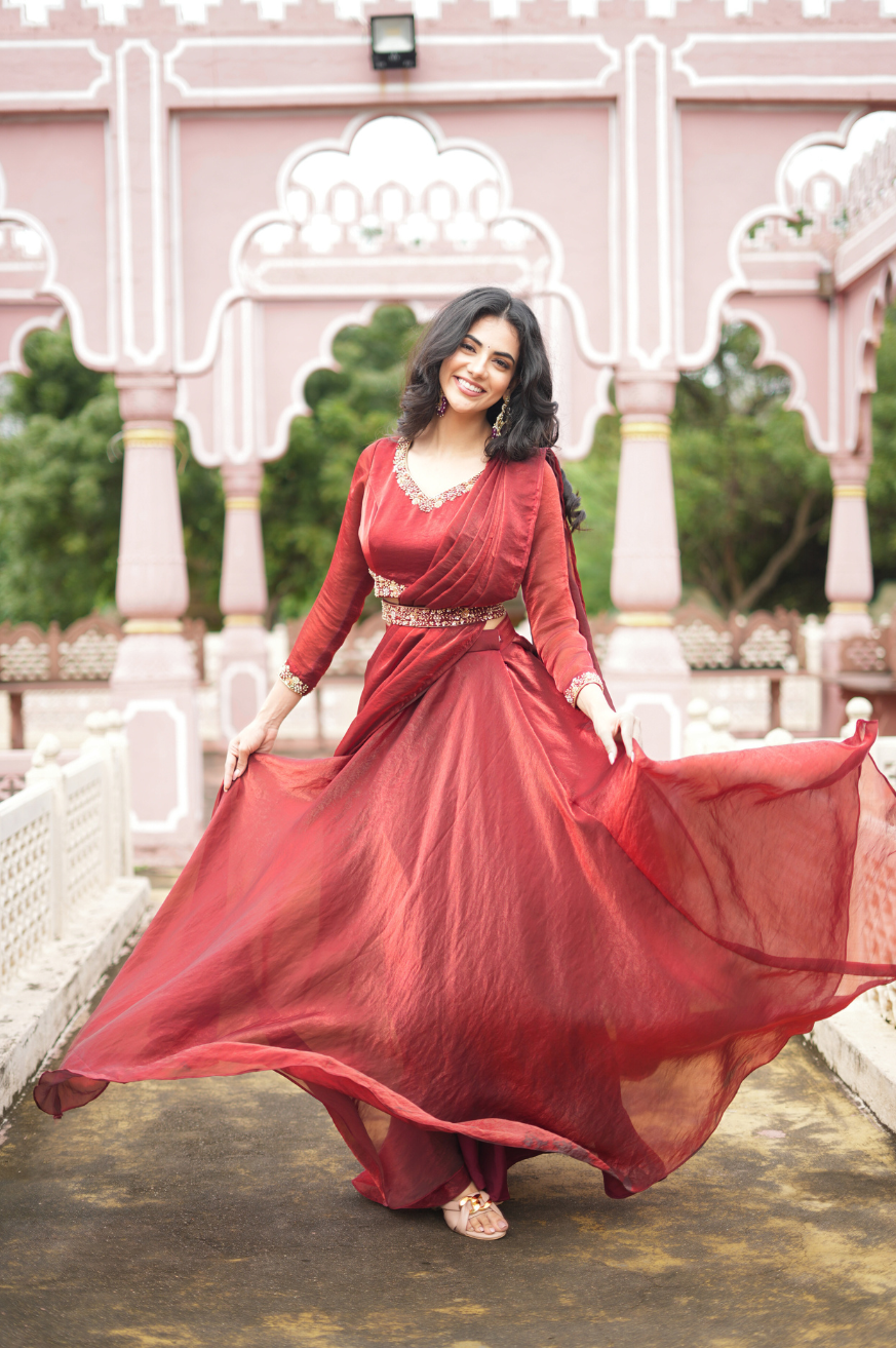 Pragathi Series 2
Premium Festive Designer Drape Dress