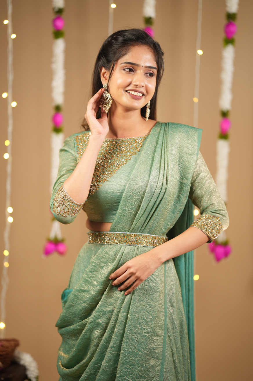 Anushka Collection (Diwali Launch) Premium Designer hand worked Drape Dress