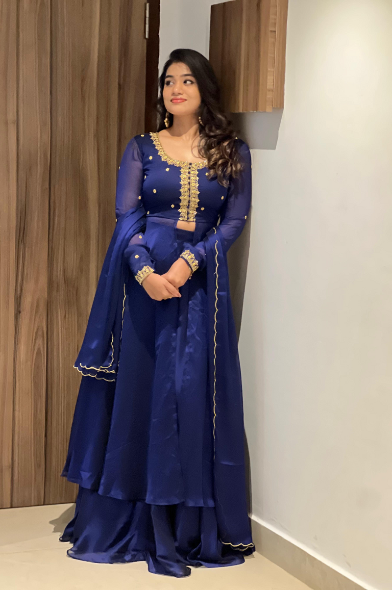 Viara Collection
Premium Designer Slit Anarkali with skirt & Dupatta