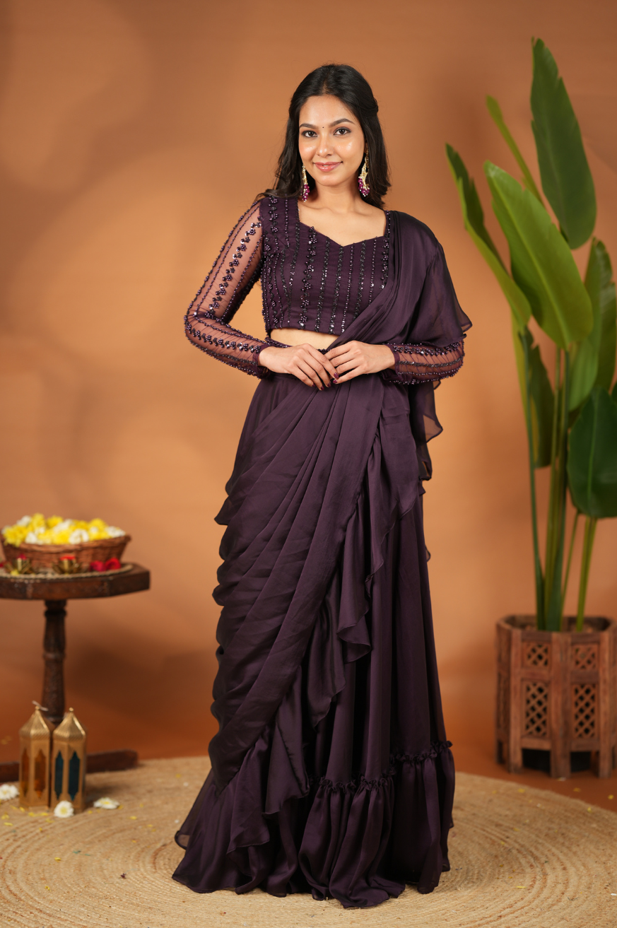 Ambika Collection
Premium Designer Ruffle Lehanga
