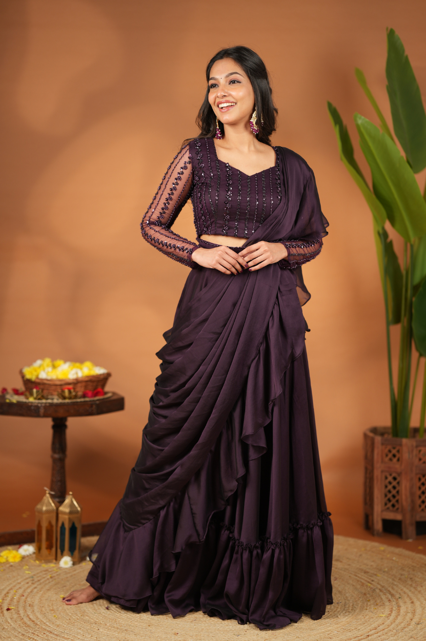 Ambika Collection
Premium Designer Ruffle Lehanga