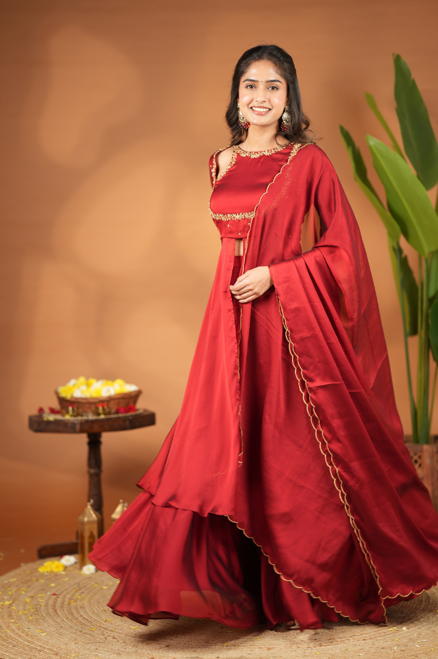 Fathima Collection
Premium Designer Slit Anarkali with skirt & Dupatta