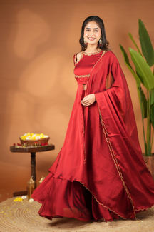 Fathima Collection
Premium Designer Slit Anarkali with skirt & Dupatta