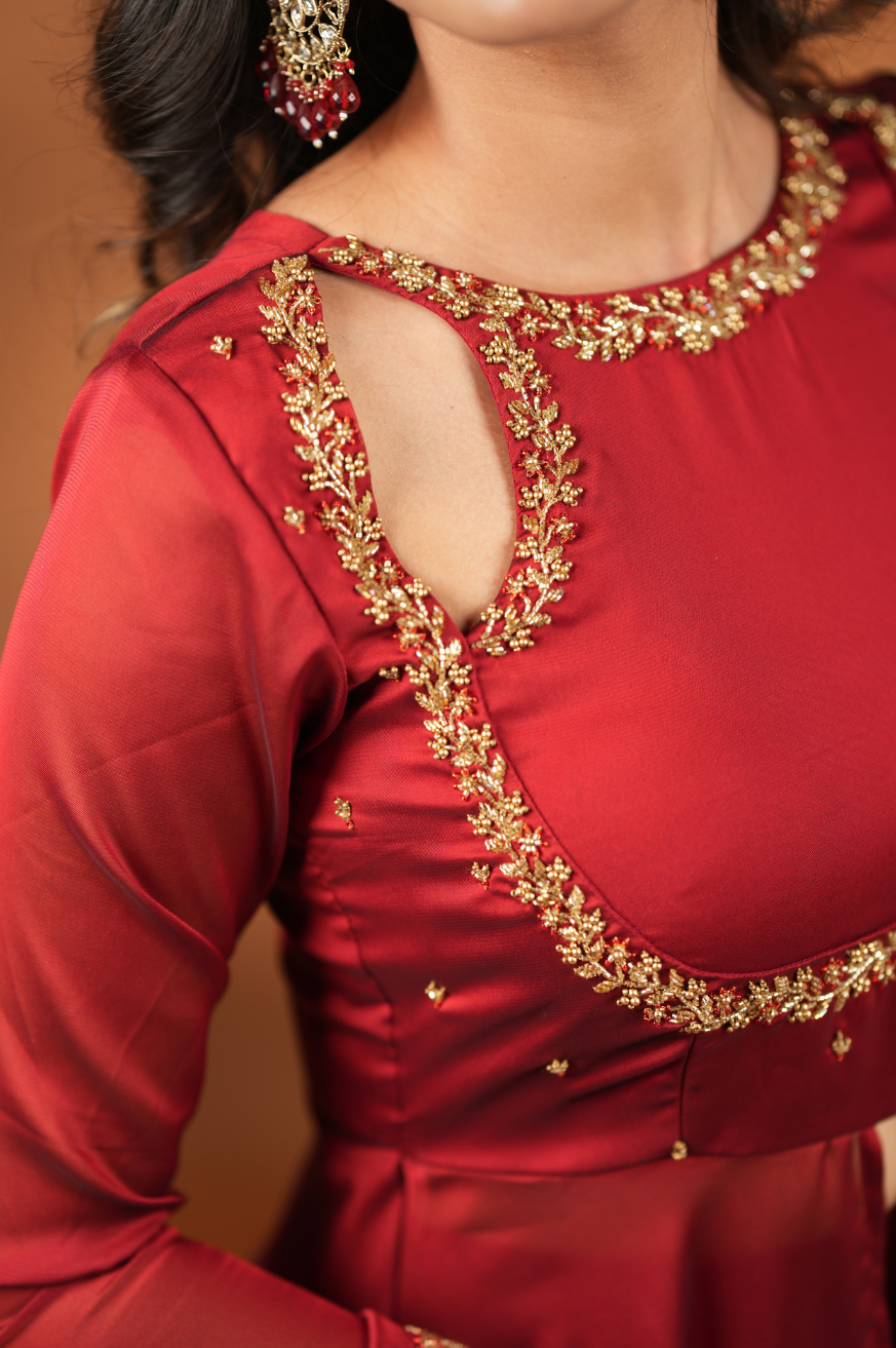 Fathima Collection
Premium Designer Slit Anarkali with skirt & Dupatta