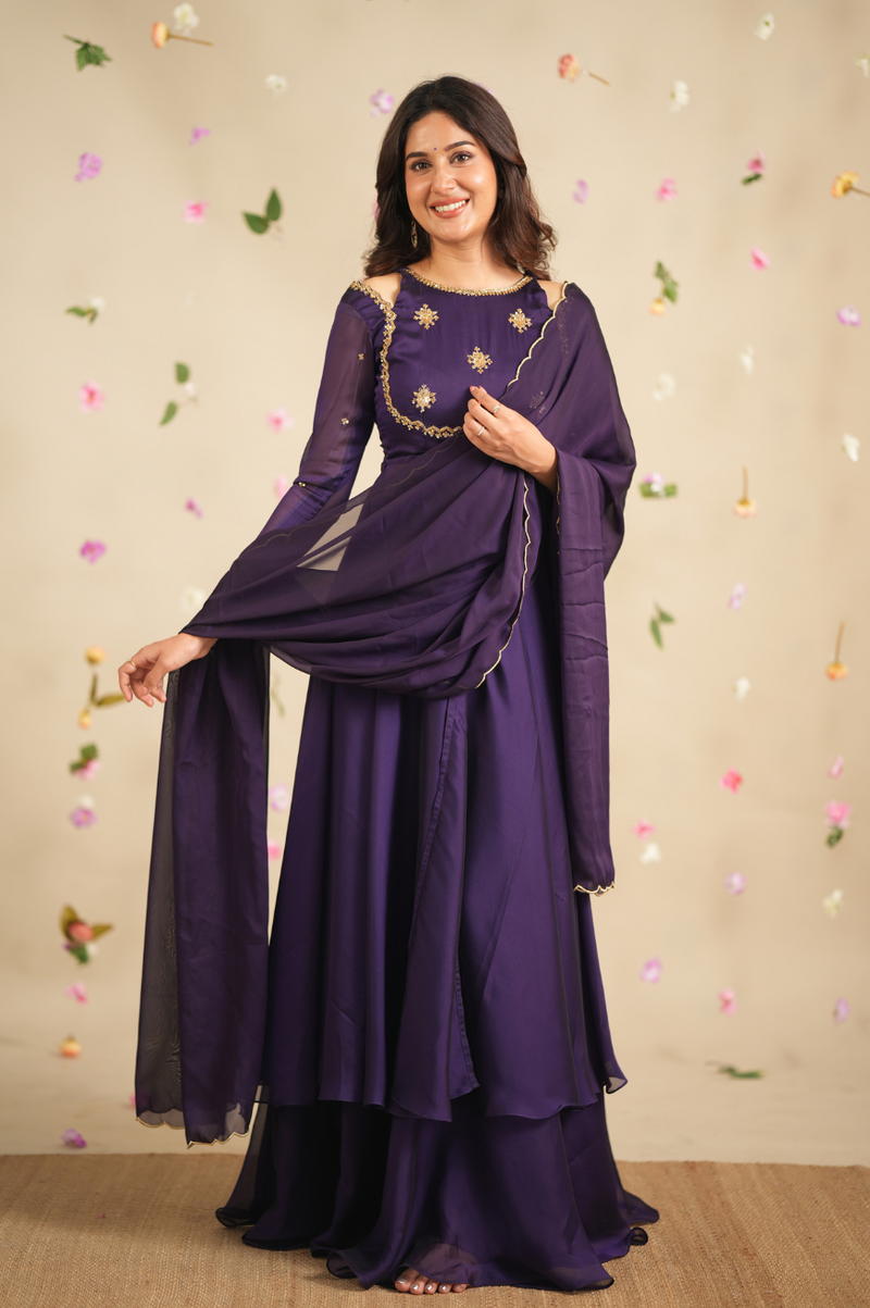 Yuthika Collection
Premium Designer Slit Anarkali with skirt & Dupatta