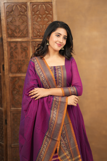 Mehana  collection
Pure cotton temple Anarkali