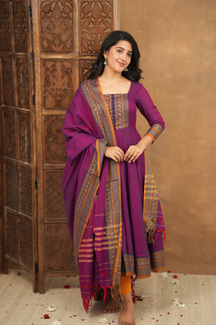 Mehana  collection
Pure cotton temple Anarkali