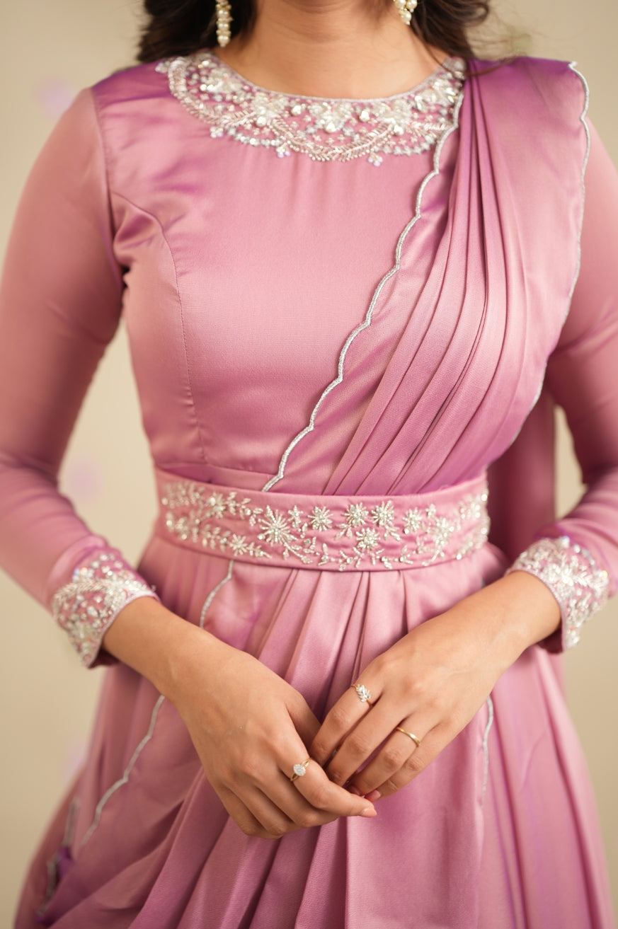 Minu Collection
Premium Designer hand worked Drape Dress
