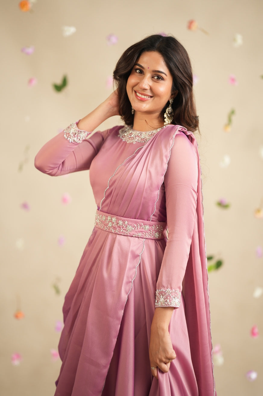 Minu Collection
Premium Designer hand worked Drape Dress