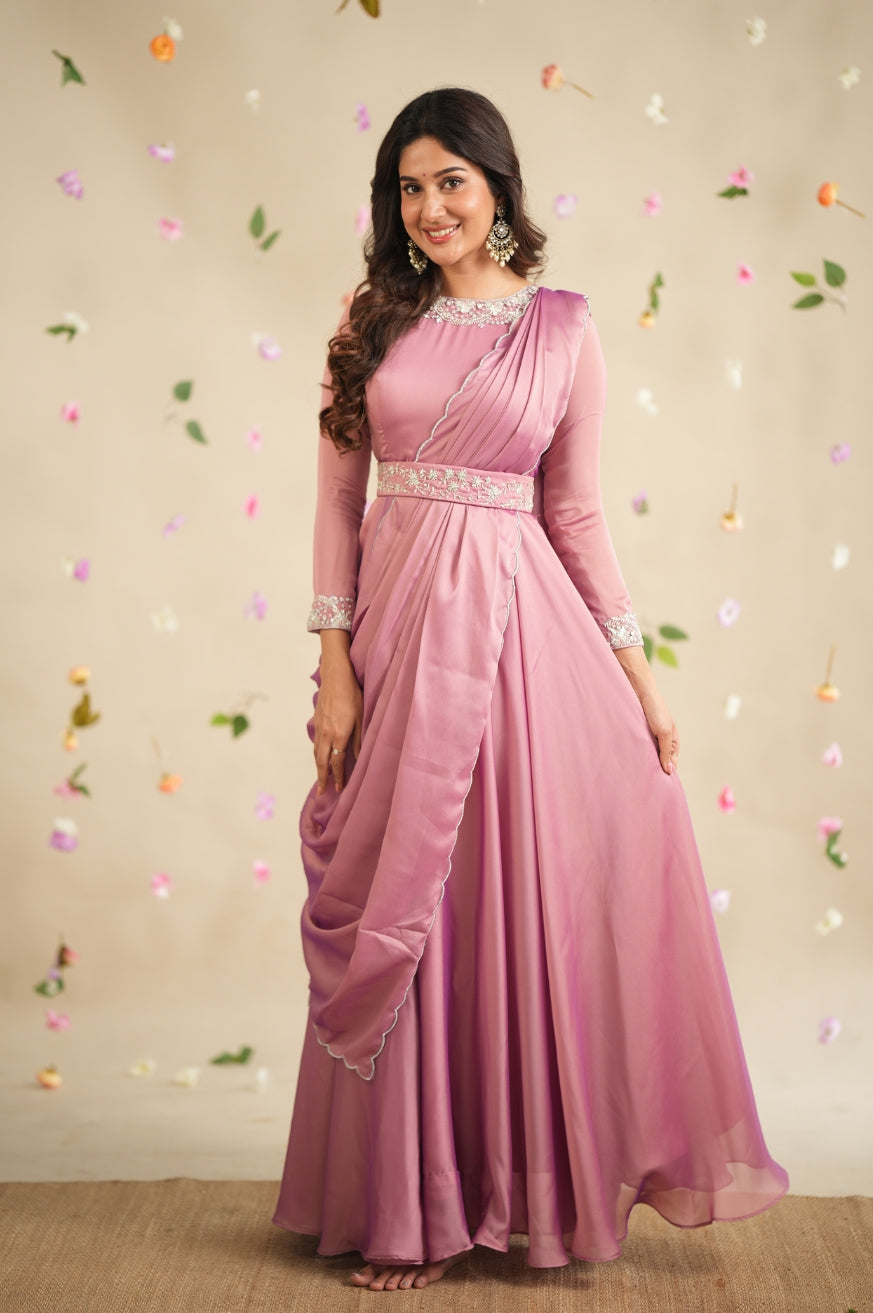 Minu Collection
Premium Designer hand worked Drape Dress