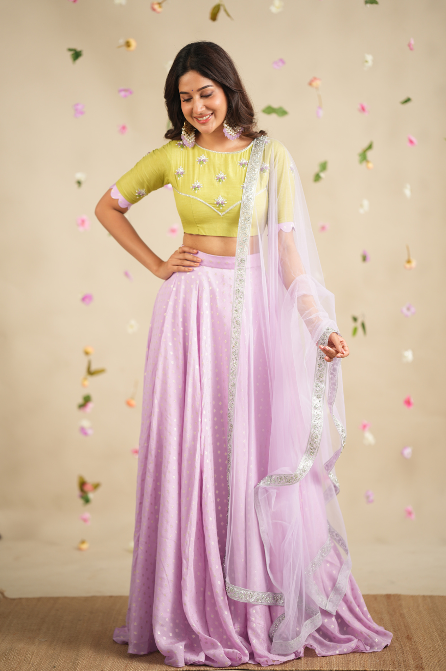 Meha Collection
Premium Designer Contrast Lehanga