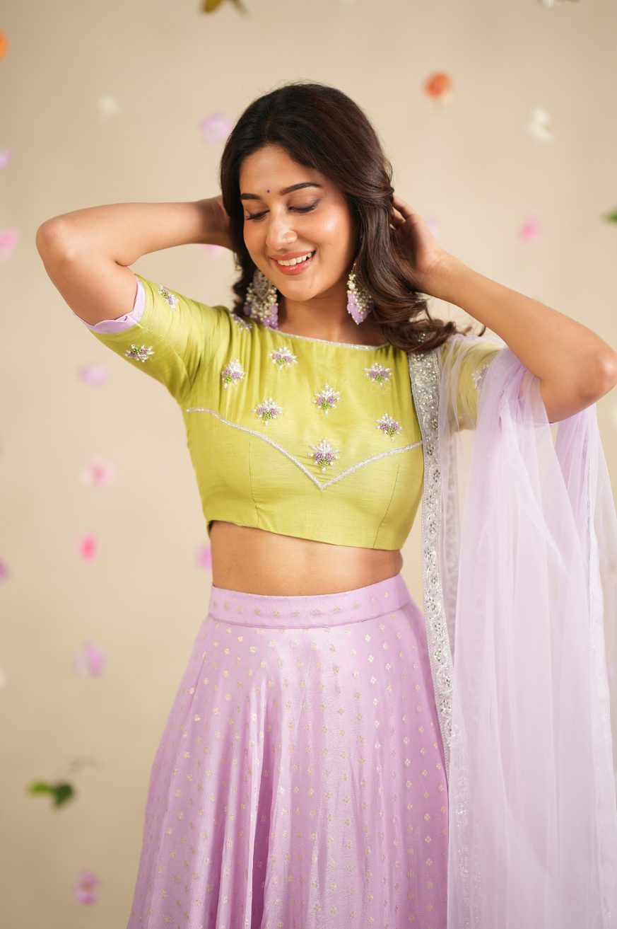 Meha Collection
Premium Designer Contrast Lehanga
