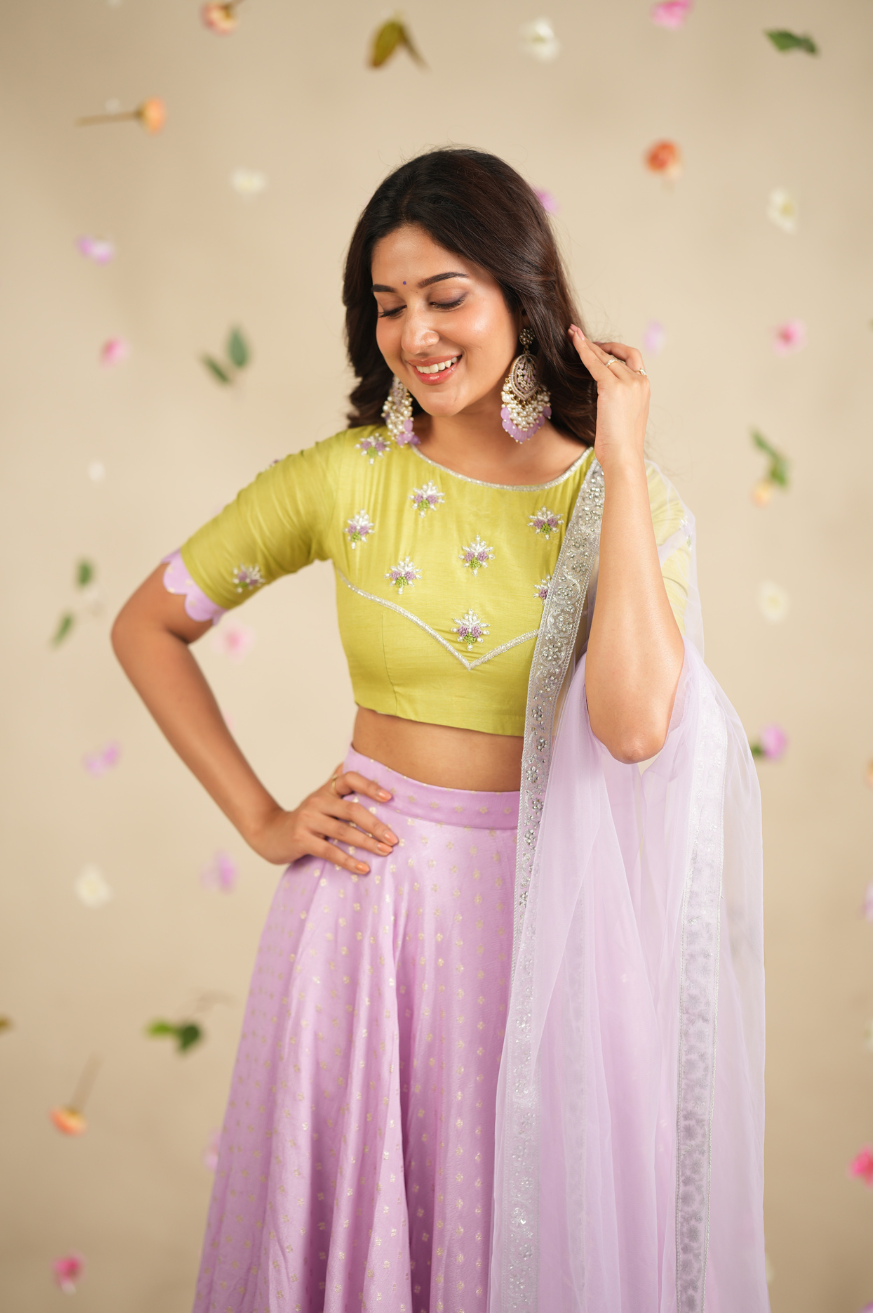 Meha Collection
Premium Designer Contrast Lehanga
